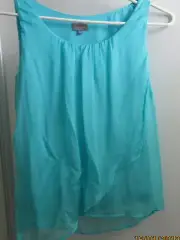 PHASE EIGHT turquoise silk top double layered size 8