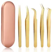 5-Piece High Precision Stainless Steel Lash Tweezers Set for Eyelash7184