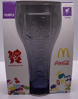 2012 London Olympics PURPLE Coca Cola Maccas Collectable Glass - BOXED