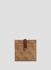 GUESS Women's Brown Logo Laurel Tab Card Case One Size
