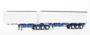 1:50 Eziliner B-Double Trailer Set -- White/Blue -- Drake Truck ZT09202