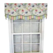 RLF Home Floral Design with Gimp Trim Lining Valance 50"x16" Multicolor