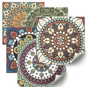 [Namly Design] Tiles Sticker - Dark Red / Peel and Stick Backsplash / 24 pcs