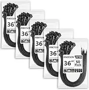 Large Zip Ties 36 inch (250 Pack), Long Zip Ties Heavy Duty with 250 lb Tensile Strength, Big Cable Ties, Black, by ANOSON