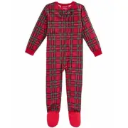 Family PJs Infant 1-Pc Footed Pajamas Brinkley Plaid Red 24M