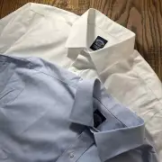 Brooks Brothers Shirt Lot 17.5 Blue White Oxford Non Iron Dress Button Up Supima