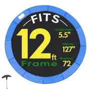 Yescom 12Ft Trampoline Replacement Mat w/ 72V-Ring Universal Safety Pad Blue