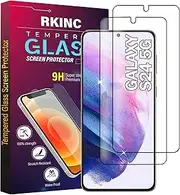 RKINC Screen Protector [2-Pack] for Samsung Galaxy S24 5G, Tempered Glass Film Screen Protector, 0.33mm Fingerprint compatible [LifetimeWarranty][Anti-Scratch][Anti-Shatter][Bubble-Free]