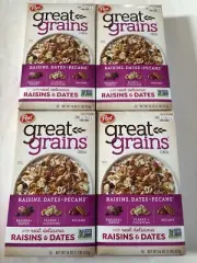 4 Boxes Post Great Grains Raisins, Dates, Pecans 16 Oz Breakfast Cereal