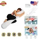 Breathable 48” Round Body Pillow with Removable Cover - Soft Polyester Fill