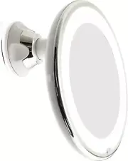 LED Lighted 10X Magnifying Makeup Mirror with Power Locking Suction Cup, Brig...