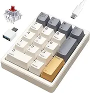 Levieny 17-Key Mechanical Numpad - USB-A Wired Numeric Keypad (Includes USB-C Adapter) for Windows PC/Laptop, Finance & POS Systems(Red Switch)