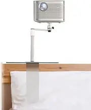 Projector Stand, Bedside Sofa Stand, 360 Degree Rotation, 24‑40CM Adjustable Angle Projector Mount Holder for Universal Projector with 1/4in Thread (White)