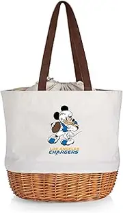 PICNIC TIME NFL Unisex-Adult NFL Mickey Coronado Canvas and Willow Basket Tote