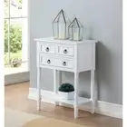 Convenience Concepts Console Table 23.75" Rectangle Wood 3 Drawers Shelf White