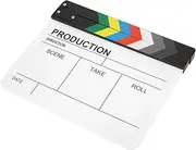 Built?in Magnet Durable Sound Louder Film Clapperboard Movie Clapperboard for Party Perfect Decoration(Color bar whiteboard (PAV1CWE2))