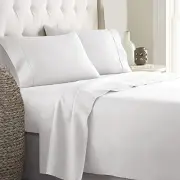 1000TC Single Elastic Band Cotton Premium Fitted Bed Sheet with 15" Pocket White
