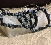 CRYSTAL CHIP BRACELETS - Genuine Snowflake Obsidian Crystal