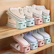 10-Piece Adjustable Shoe Rack - Space-Saving Easy-To-Assemble Storage Organizer For Entryways Bedrooms And More - Durable Plastic For Home And Dorm Use