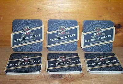 MILLER GENUINE DRAFT LOGO MGD 30 BEER BAR COASTERS NEW
