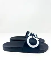 Ferragamo Men's Groove 2 Slide Sandals Navy/Black 7 US