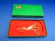 J.A.HENCKELS VTG Small Embroidery Gold Plated Scissors Made In Germany UNUSED