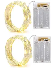 Battery Fairy Lights Led String Lights with Timer Highill 2Pack 20LED Battery Op