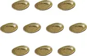 Set of 10, Yellow Karatsu 5.0 Oval Plate, 6.5 x 5.1 x 1.1 inches (16.5 x 13 x 2.9 cm) | Setomonohonpo