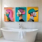 3pcs Colorful Modern Profile Portraits Perfect Wall Art Canvas Unframed/Framed