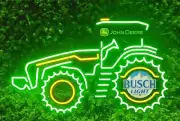 Farm Machine Tractor Equipment Green Neon Sign Custom Open Bar 32"