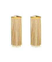 Jimmy Choo Logo Engraved Tassel Detailed Earrings One size Yellow