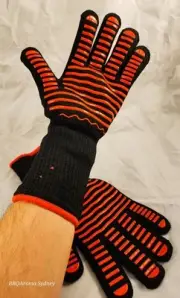 Heat Resistant BBQ Fire Gloves Pair