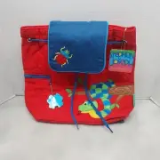 Stephen Joseph Quilted Spring Red/Blue Backpack. Ages 3+