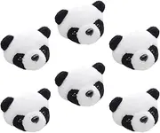 [WOFASHPURET] 6pcs Cute Plush Panda Brooch Cartoon Decorative for Girls Unique Accessories for Clothing Bags Hats and Scarves