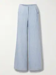 [TWP] TWP - Demie Hemp Denim Wide-leg Pants - Light denim - US4 US 4 Blue