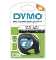 Dymo LetraTag Tape White Plastic Label