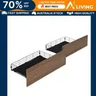2x Bed Frame Storage Drawers Trundle Black Stylish Bedroom Furniture Space WALX2