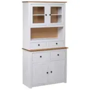 vidaXL Highboard White 93x40.5x180 cm Solid Pinewood Panama Range