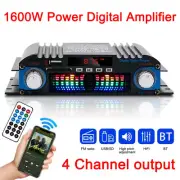 Bluetooth Mini HiFi Digital Stereo Audio 4 Channels Amplifier Power Amp DC 12V