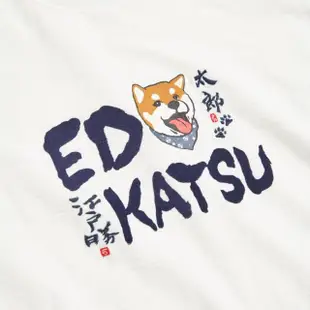 【EDWIN】江戶勝 男裝 笑臉勝太郎短袖T恤(米白色)