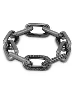Walters Faith Men's 18K Black Gold Black Diamond Pave Large Chain Link Ring