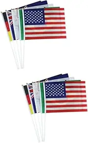 NUOBESTY 100 Pcs Country Flags on Stick Country Flags Banner Decor Hand Held Flags Stick Flags of Country Hand Held Stick Flags Small Country National Flags Hand Waving Flag Mini Flags