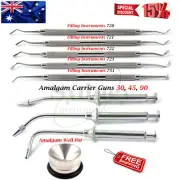 Dental Restorative Tooth Filling Plugger Instruments & Amalgam Carrier Guns Lab