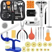JUNP·GAN Watch Repair Kit, Watch Band Strap Link Pins Remover Repair Tool Set，Watch Battery Replacement Tool Kit with Carrying Case