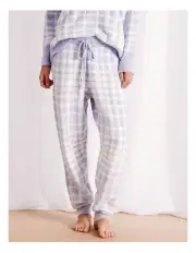 [Chloe & Lola] Cosy Boucle Cuffed Pant in Soft Blue Check