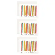 3x Rifle Paper Co Blank Greeting Card w/Envelope Birthday Candle 10.7x14cm