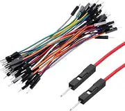 uxcell Male to Male 1Pin Breadboard Jumper Wire 2.54mm Pitch Ribbon Cable 10cm Long Electronics Breadboard Ribbon Cables for Breadboard Electronic Projects Pack of 40