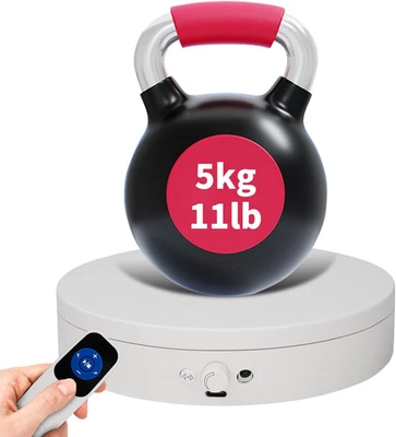 Electric Turntable with Remote, 4.53In Motorized Rotating Display Stand for Phot