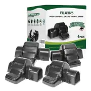 Set of 4 Professional Grade Extra Large Tunnel Rat Snap Traps, Mouse Trap, Re...