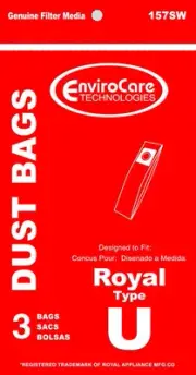 3 Royal Type U Micro-Filtration Vacuum Bags